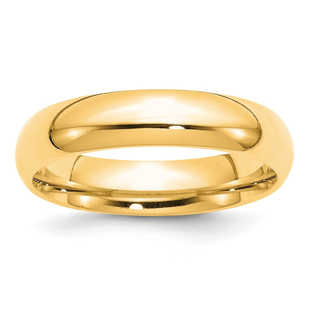 10k Yellow Gold 5mm Standard Weight Comfort Fit Wedding Band Size 4