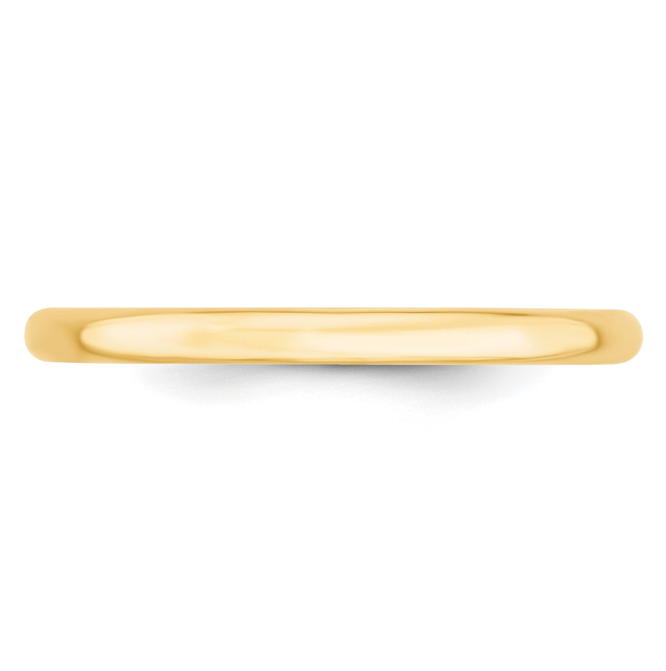 10k Yellow Gold 2mm Lightweight Comfort Fit Wedding Band Size 5