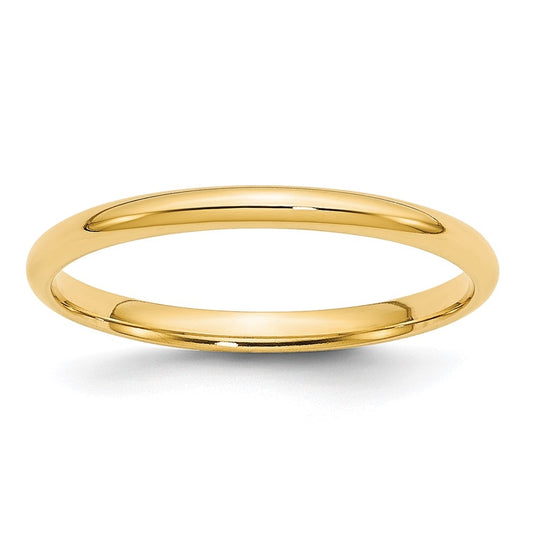 10k Yellow Gold 2mm Lightweight Comfort Fit Wedding Band Size 5.5