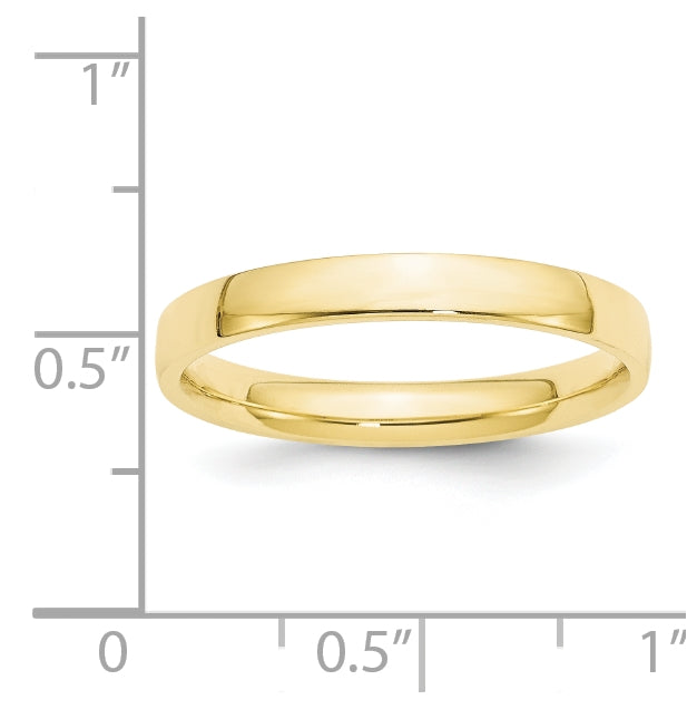 10k Yellow Gold 3mm Lightweight Comfort Fit Wedding Band Size 5.5
