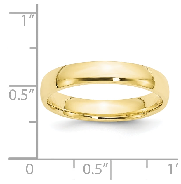 10k Yellow Gold 4mm Lightweight Comfort Fit Wedding Band Size 4