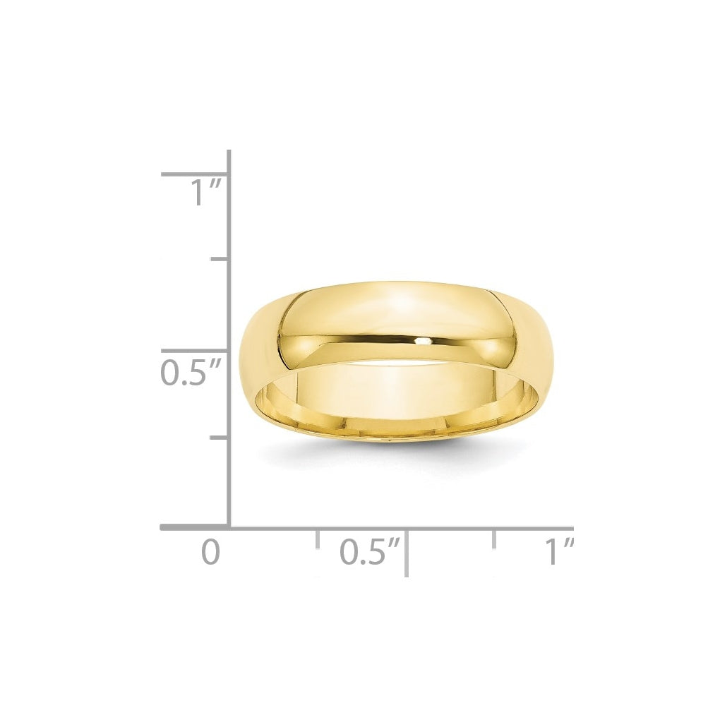 10k Yellow Or White Gold Lightweight Comfort Fit Wedding Band