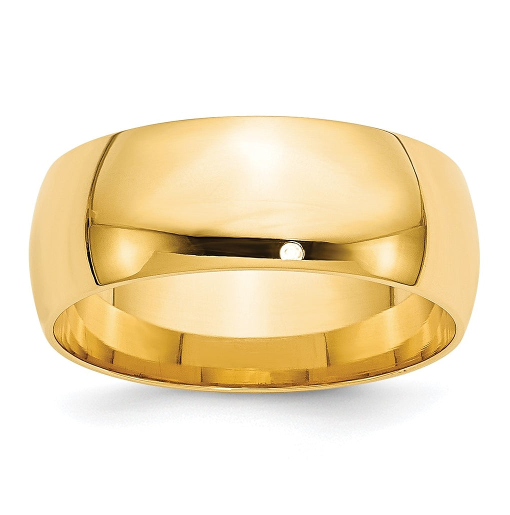 10k Yellow Gold 8mm Lightweight Comfort Fit Wedding Band Size 4