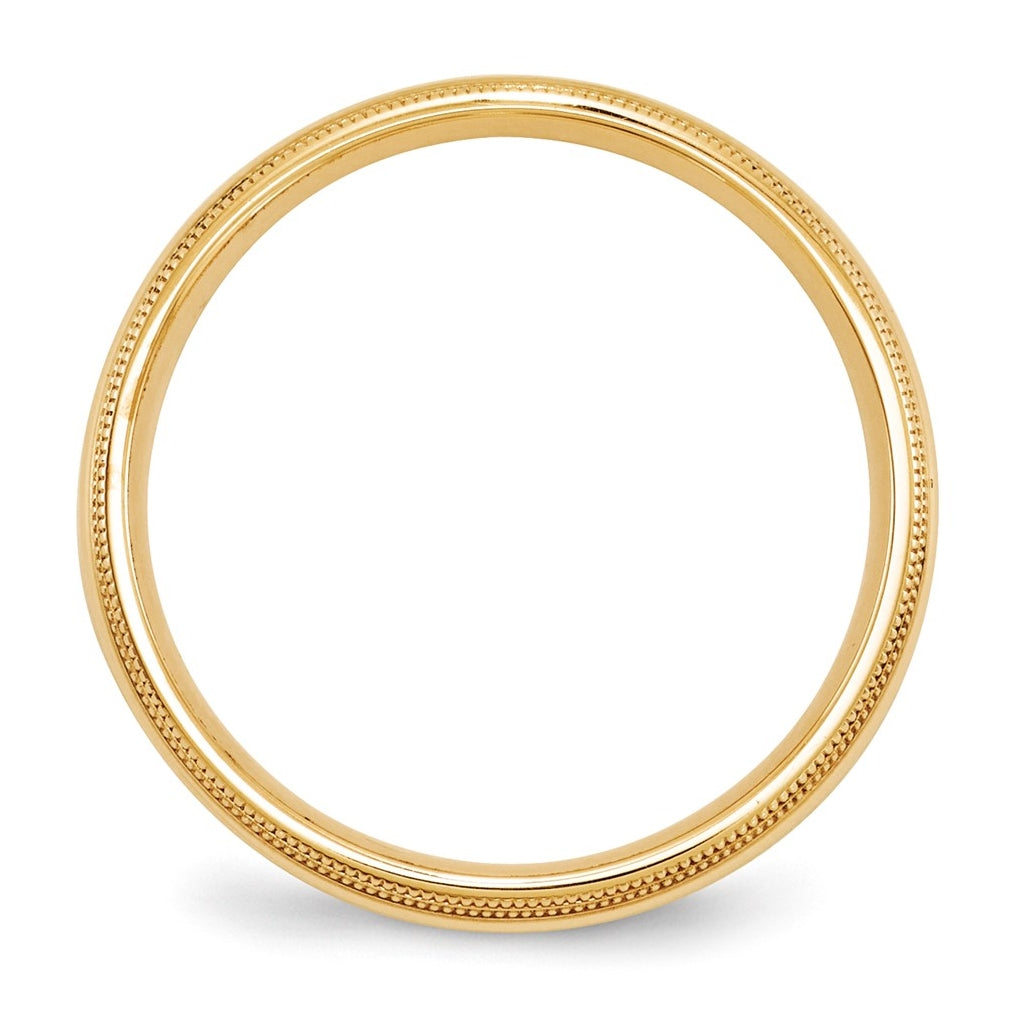 10k Yellow Or White Gold Double Milgrain Comfort Fit Wedding Band