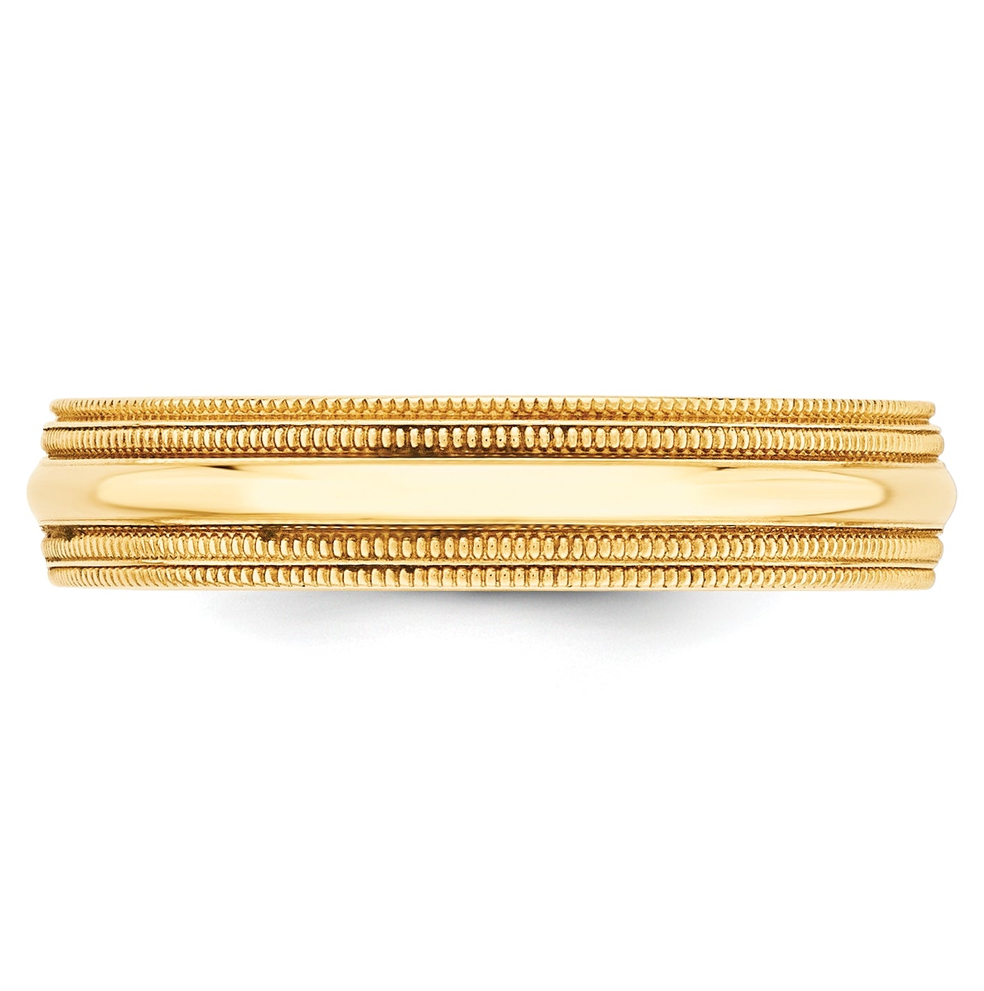 10k Yellow Gold 5mm Double Milgrain Comfort Fit Wedding Band Size 4