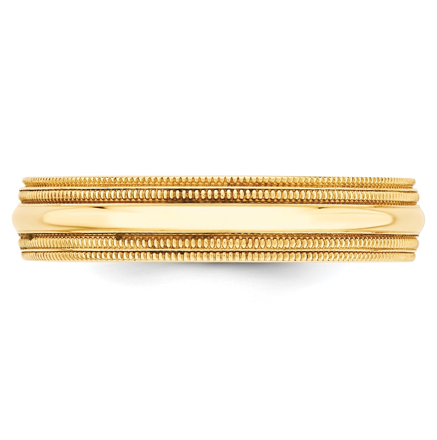 10k Yellow Or White Gold Double Milgrain Comfort Fit Wedding Band