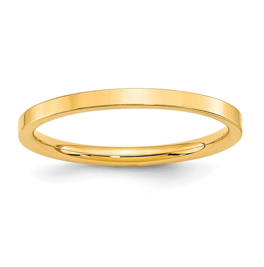 10K Yellow Or White Gold Standard Weight Flat Comfort Fit Wedding Band
