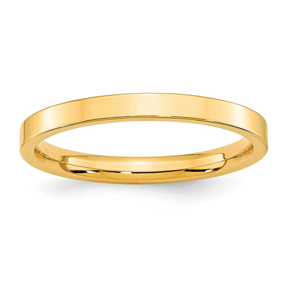 10k Yellow Gold 2.5mm Standard Weight Flat Comfort Fit Wedding Band Size 4