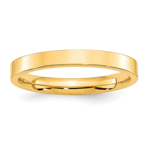 10k Yellow Gold 3mm Standard Weight Flat Comfort Fit Wedding Band Size 5