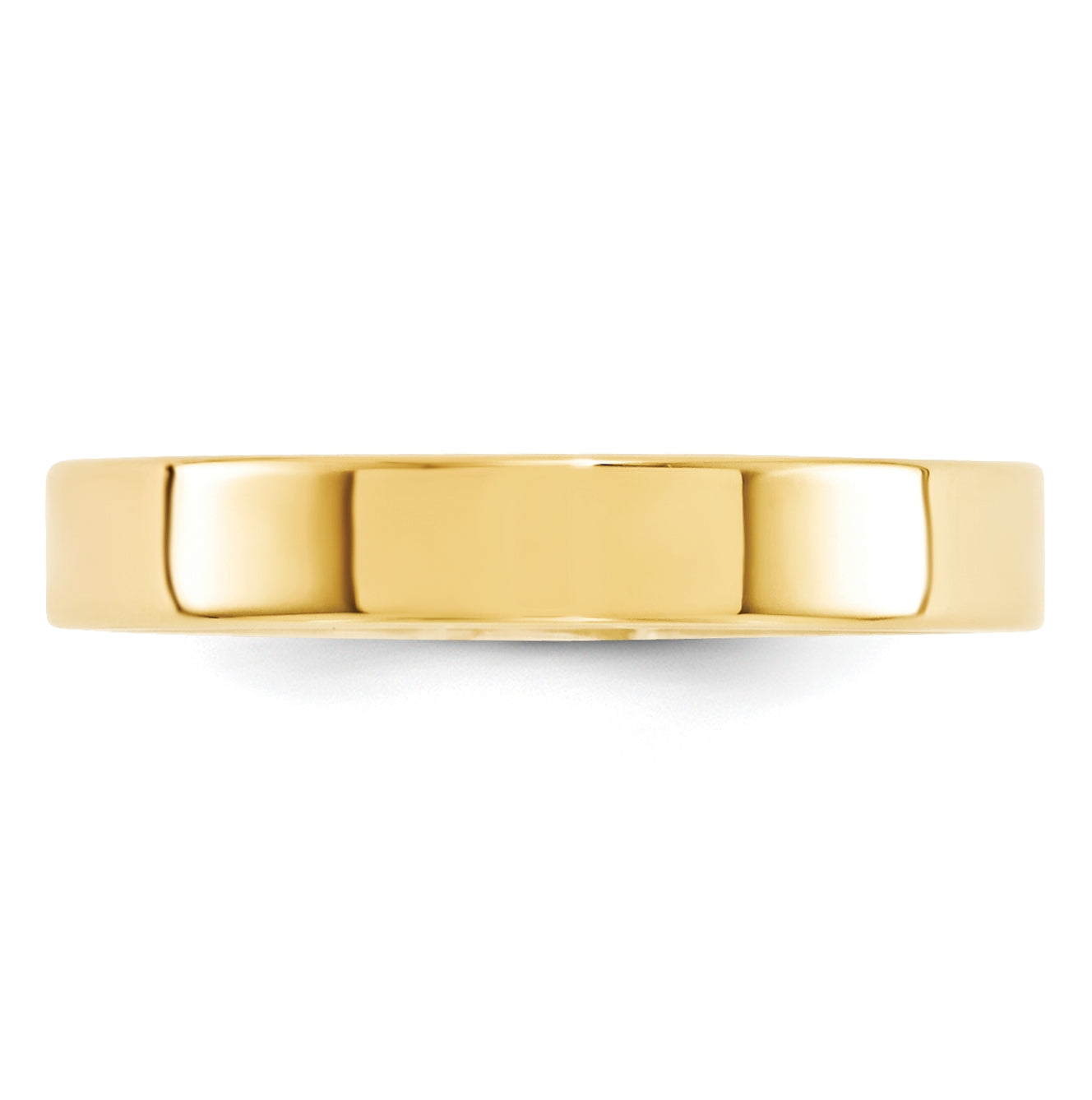 10k Yellow Gold 4mm Standard Weight Flat Comfort Fit Wedding Band Size 5
