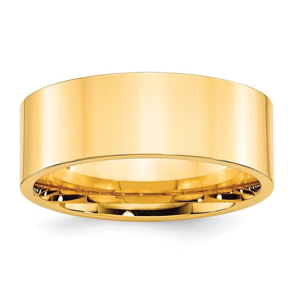 10k Yellow Gold 8mm Standard Weight Flat Comfort Fit Wedding Band Size 4
