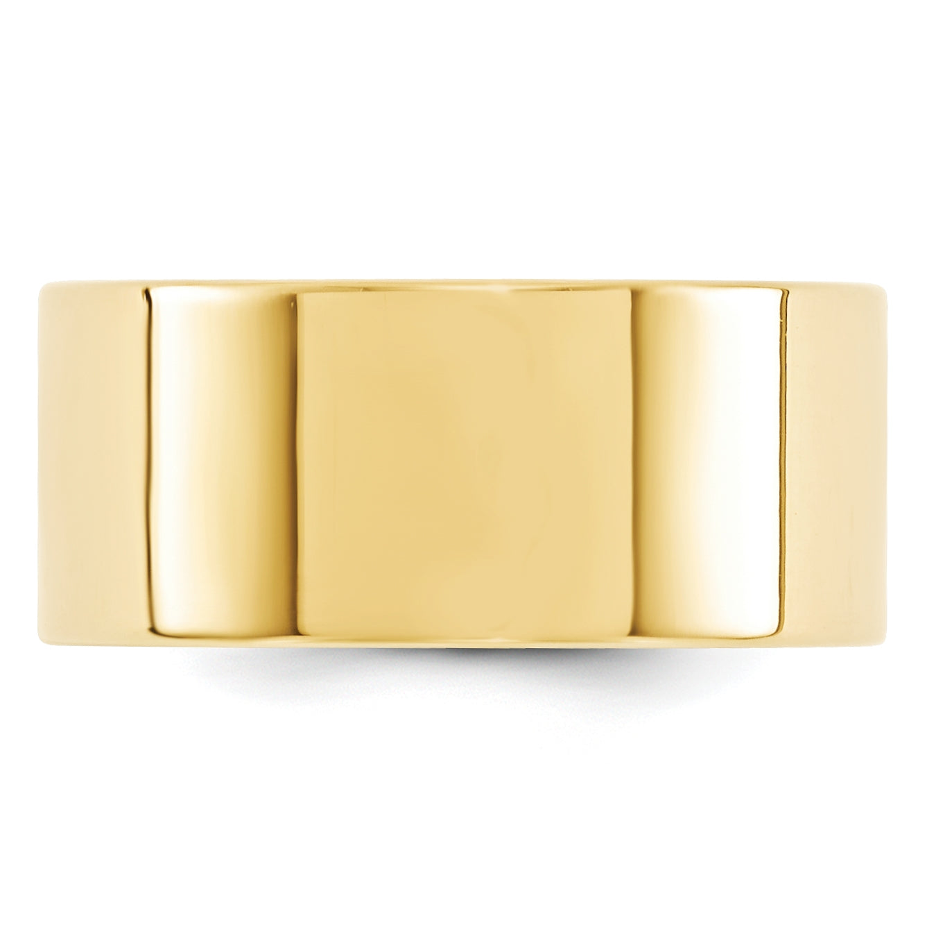 10k Yellow Gold 10mm Standard Weight Flat Comfort Fit Wedding Band Size 4.5