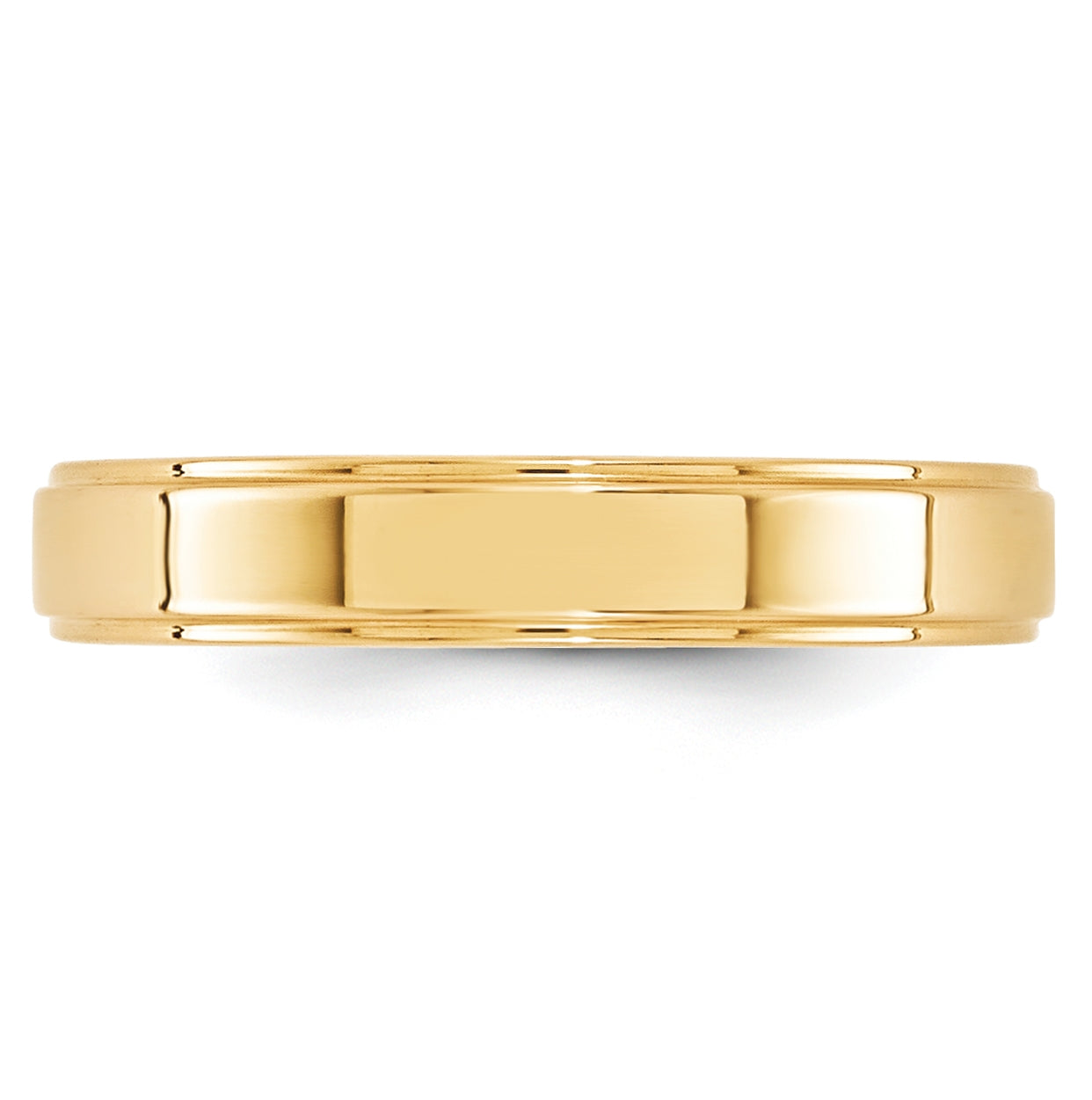 10k Yellow Gold 4mm Flat with Step Edge Wedding Band Size 4