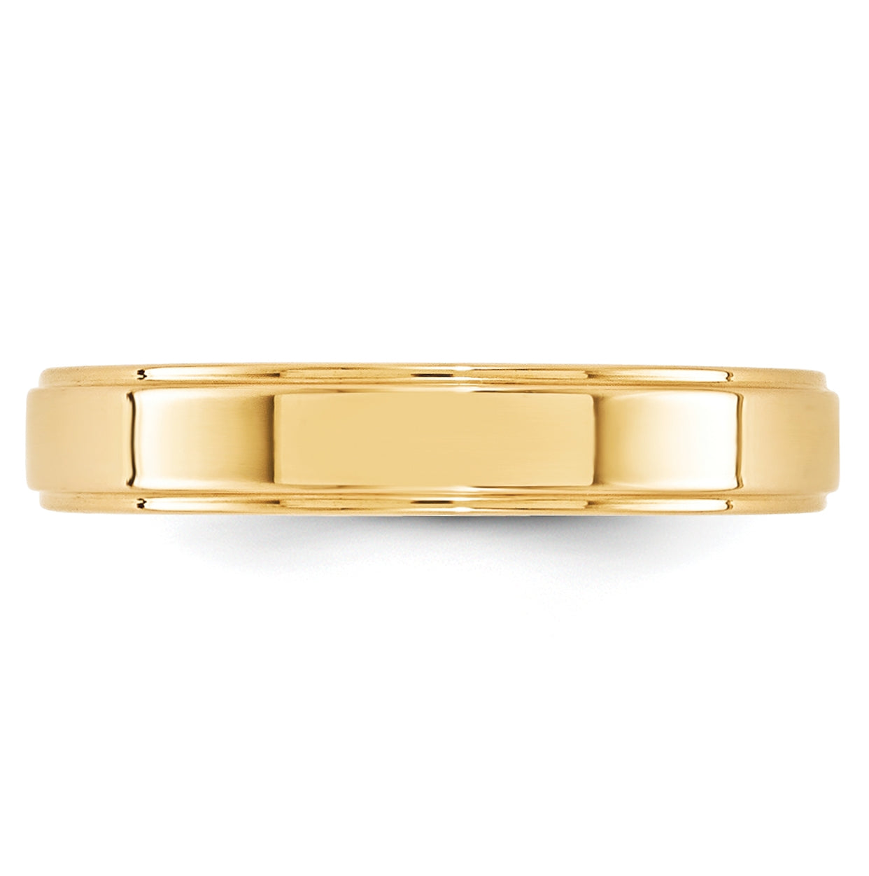 10k Yellow Or White Gold Flat with Step Edge Wedding Band