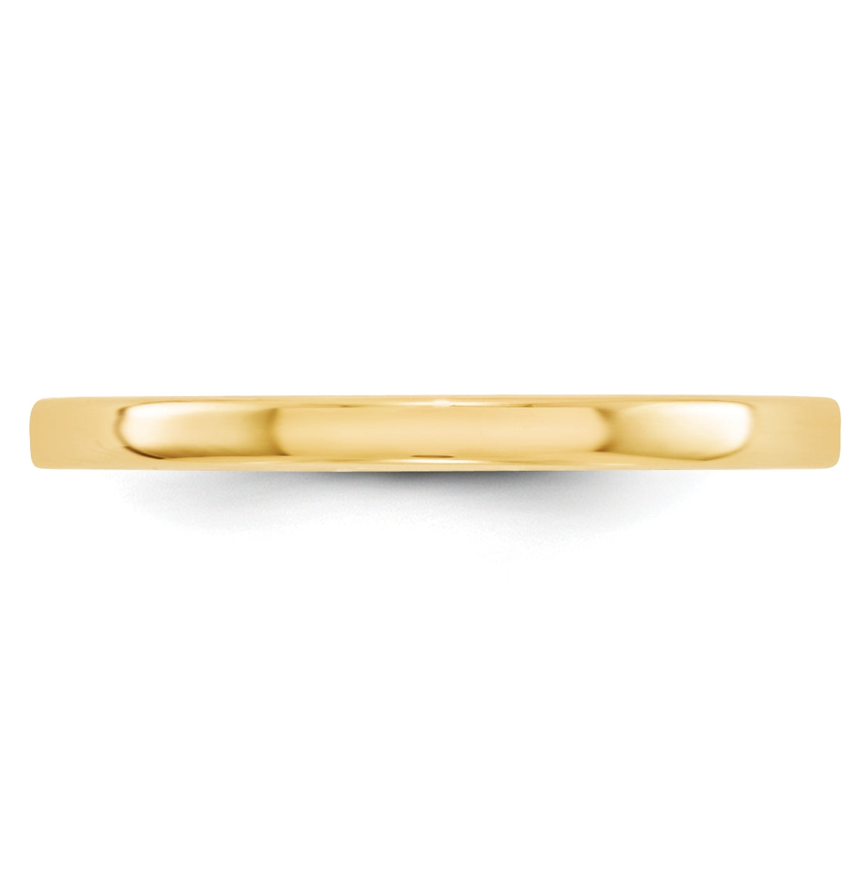 10k Yellow Gold 2mm Lightweight Flat Wedding Band Size 4.5