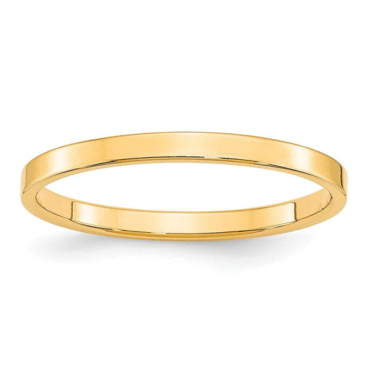 10k Yellow Or White Or Rose Gold Lightweight Flat Wedding Band