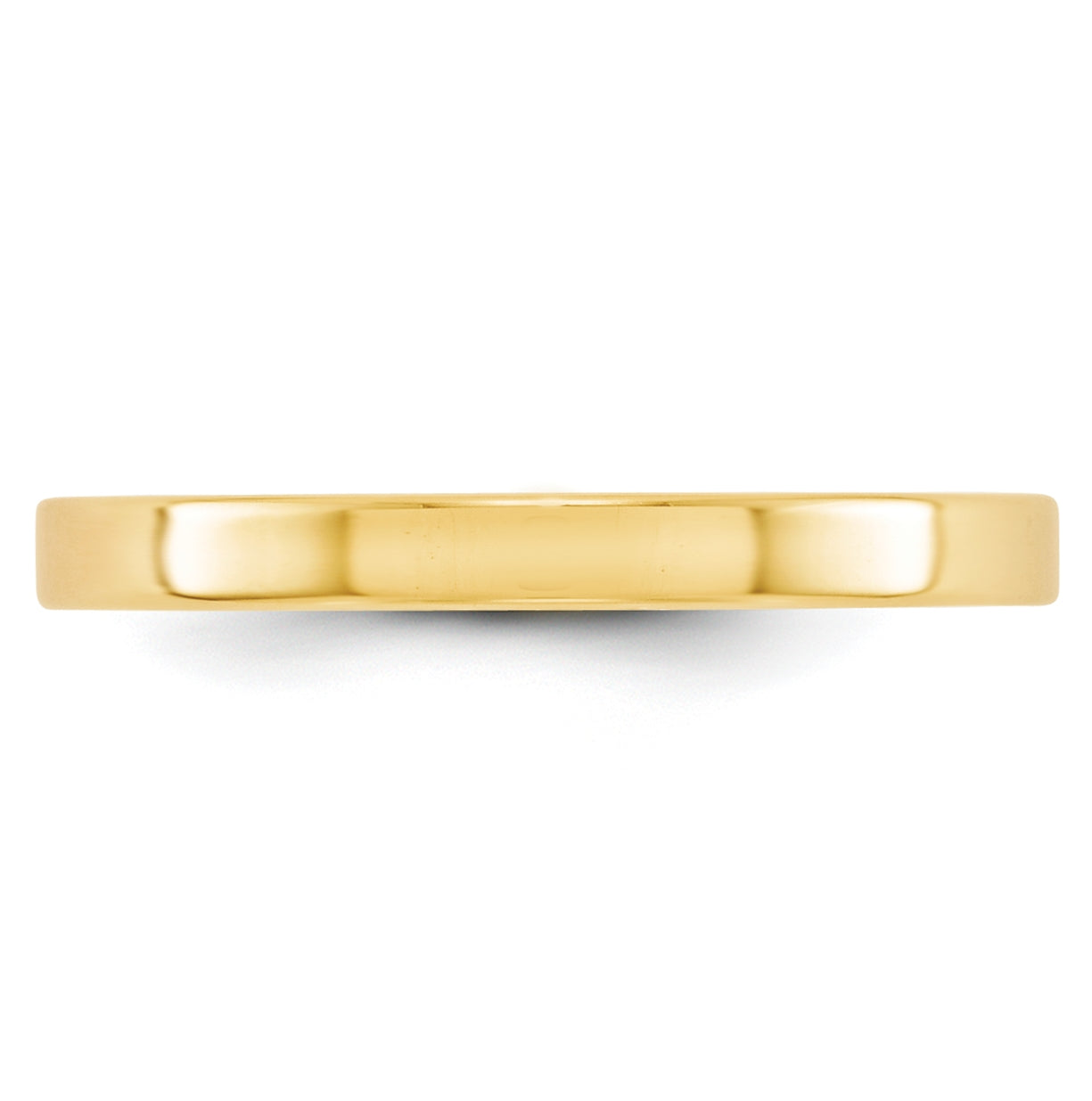 10k Yellow Gold 2.5mm Lightweight Flat Wedding Band Size 5