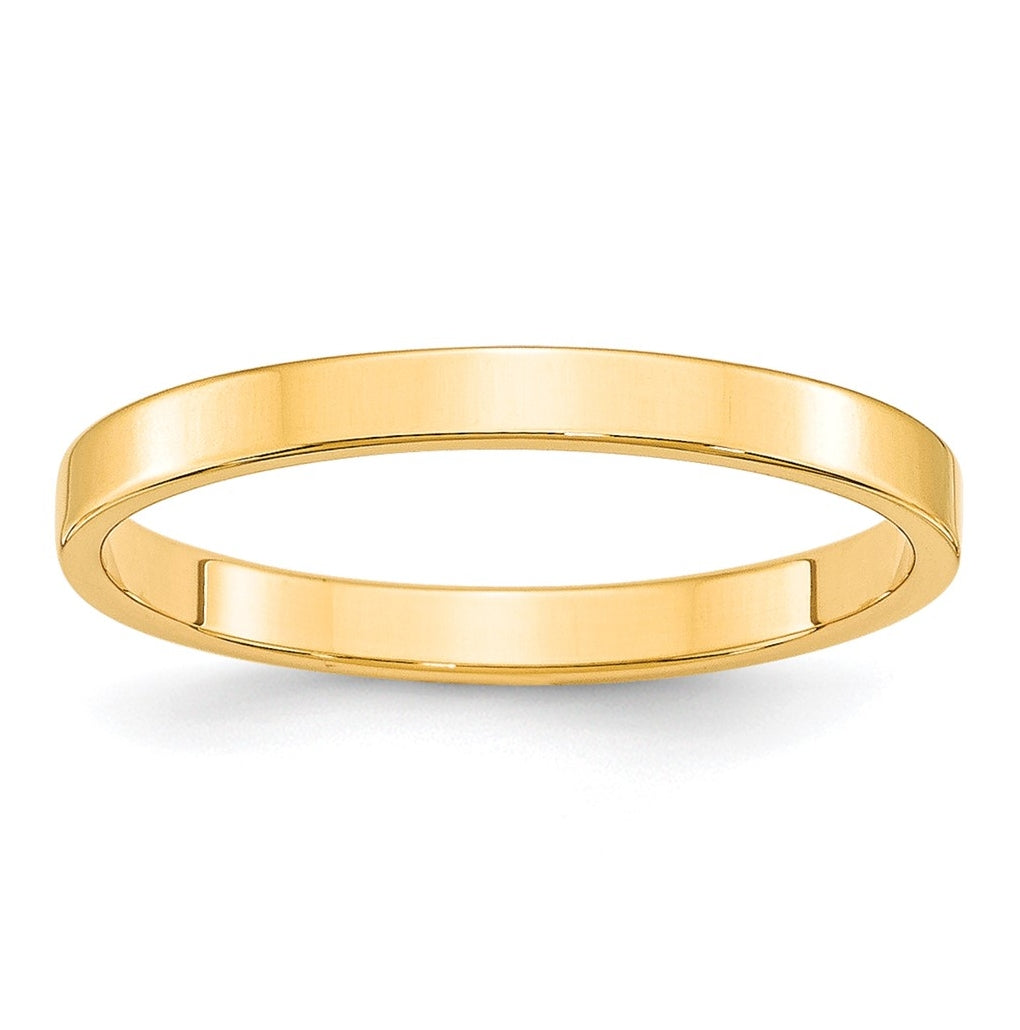 10k Yellow Or White Or Rose Gold Lightweight Flat Wedding Band
