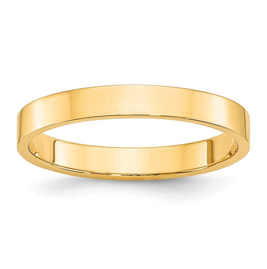 10k Yellow Gold 3mm Lightweight Flat Wedding Band Size 5.5