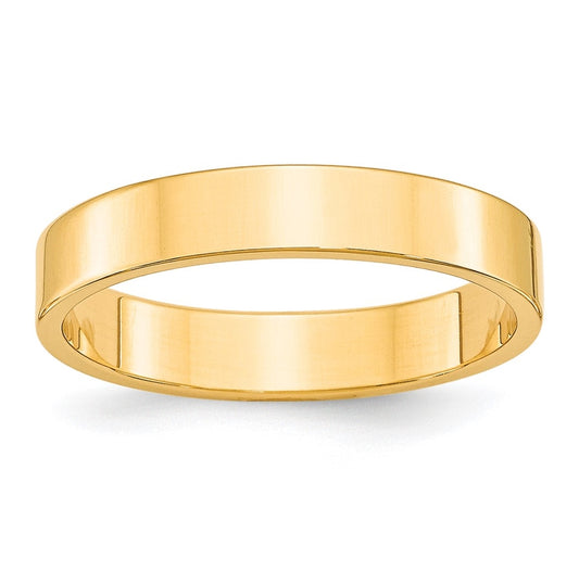 10k Yellow Gold 4mm Lightweight Flat Wedding Band Size 4.5