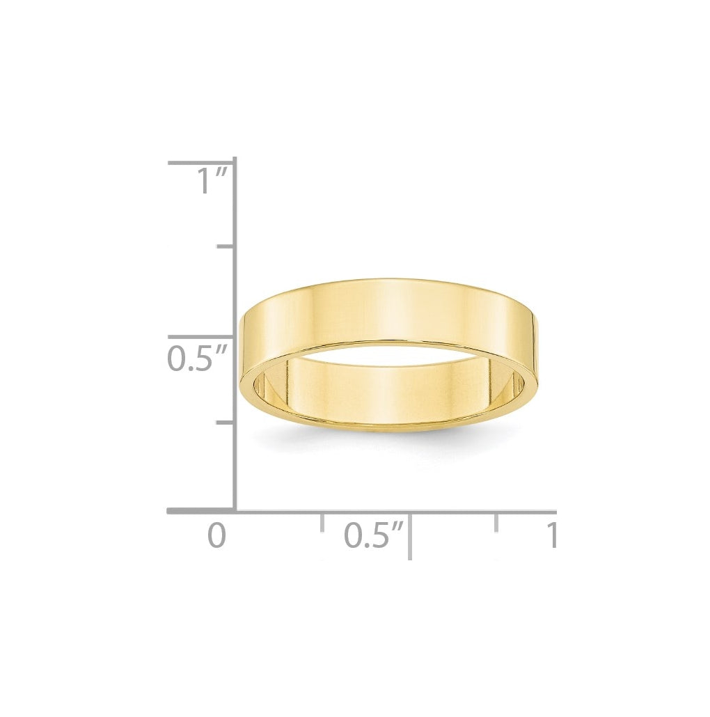 10k Yellow Or White Or Rose Gold Lightweight Flat Wedding Band