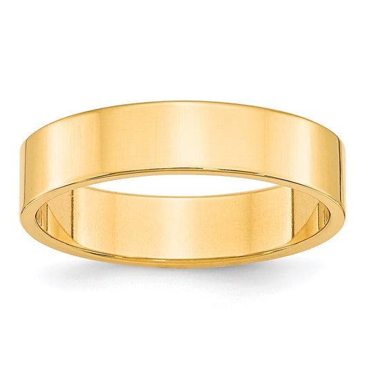 10k Yellow Gold 5mm Lightweight Flat Wedding Band Size 4