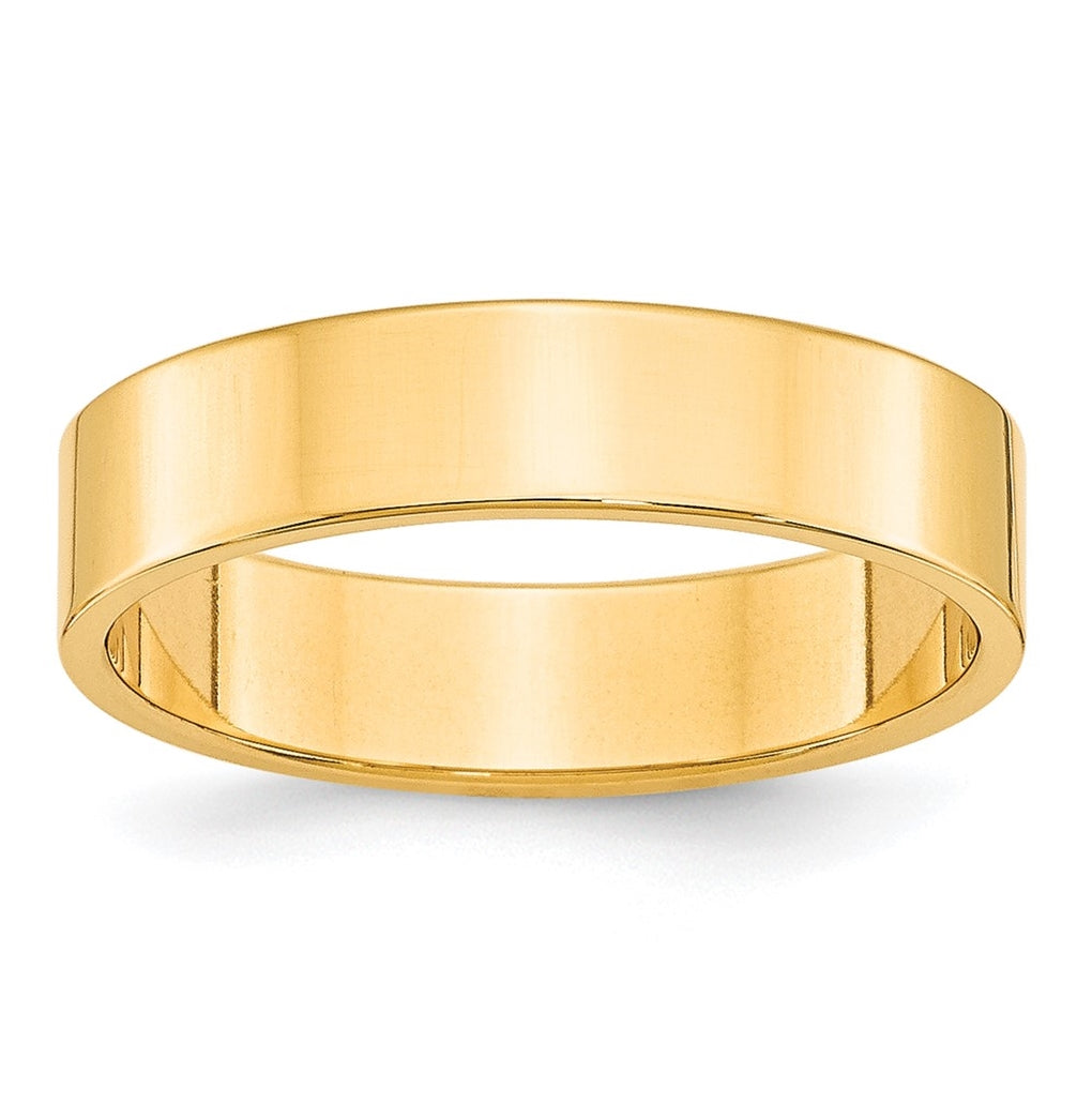 10k Yellow Gold 5mm Lightweight Flat Wedding Band Size 5.5