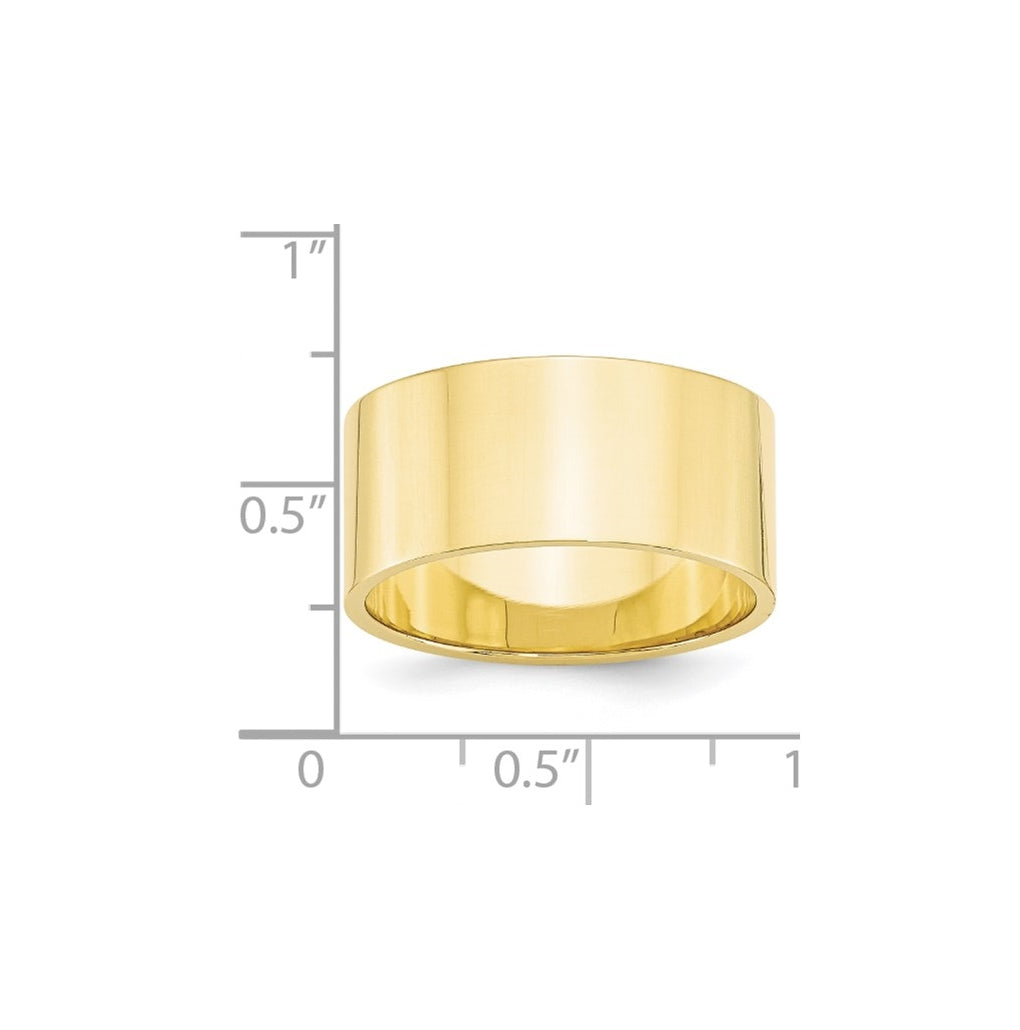 10k Yellow Or White Or Rose Gold Lightweight Flat Wedding Band