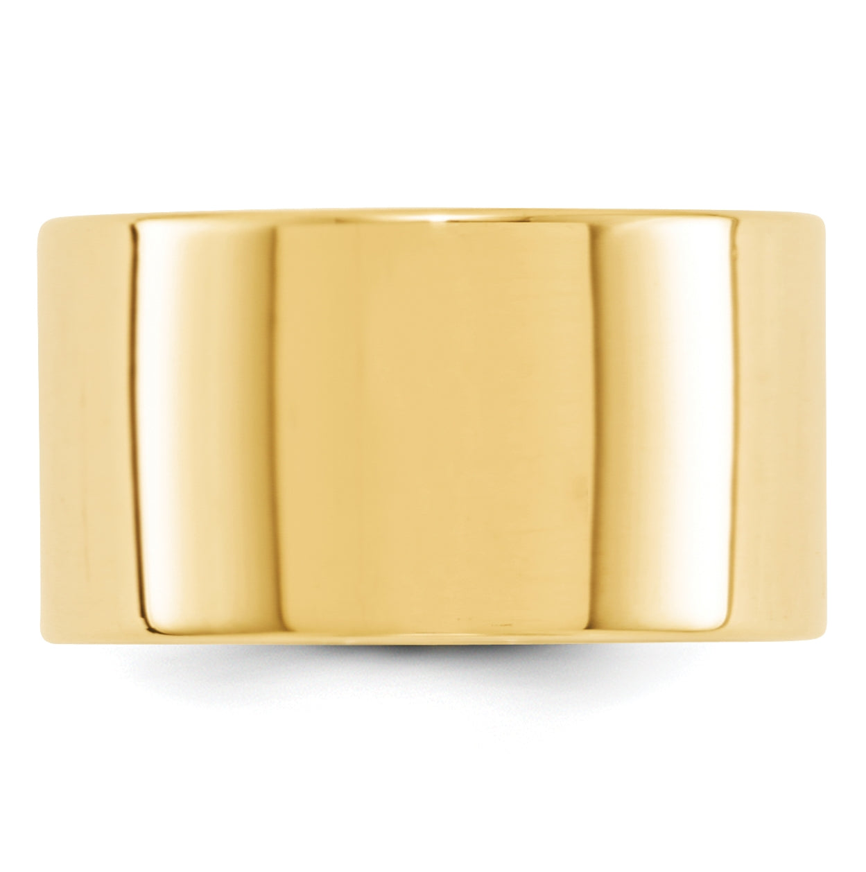 10k Yellow Gold 12mm Lightweight Flat Wedding Band Size 4