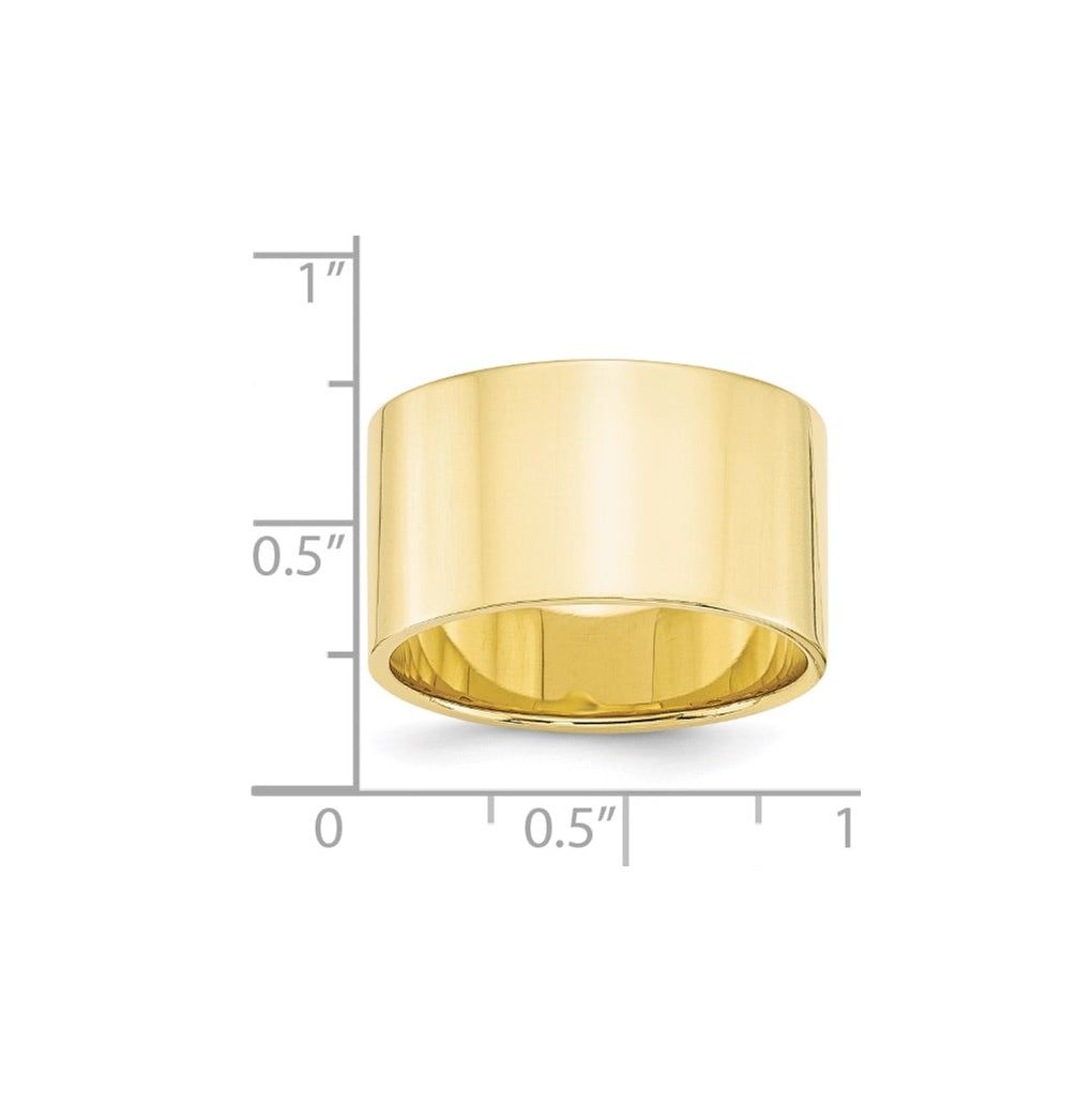 10k Yellow Or White Or Rose Gold Lightweight Flat Wedding Band