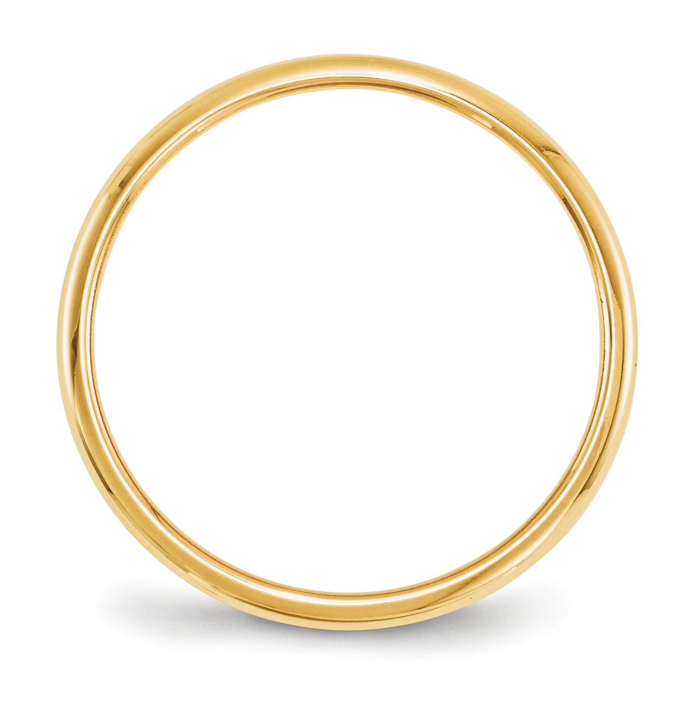 10k Yellow Gold 2mm Half Round Wedding Band Size 4
