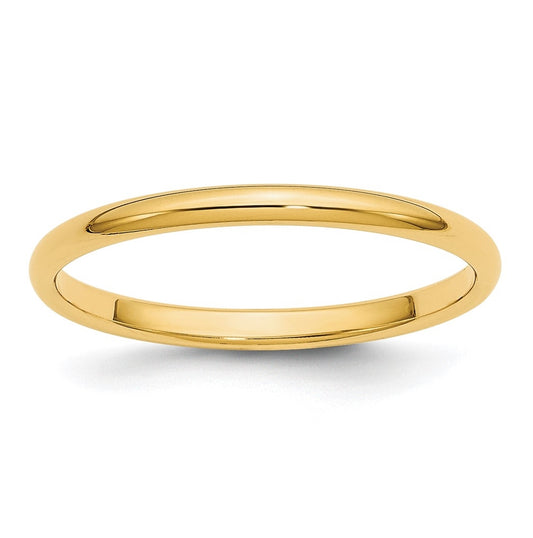 10k Yellow Gold 2mm Half Round Wedding Band Size 4