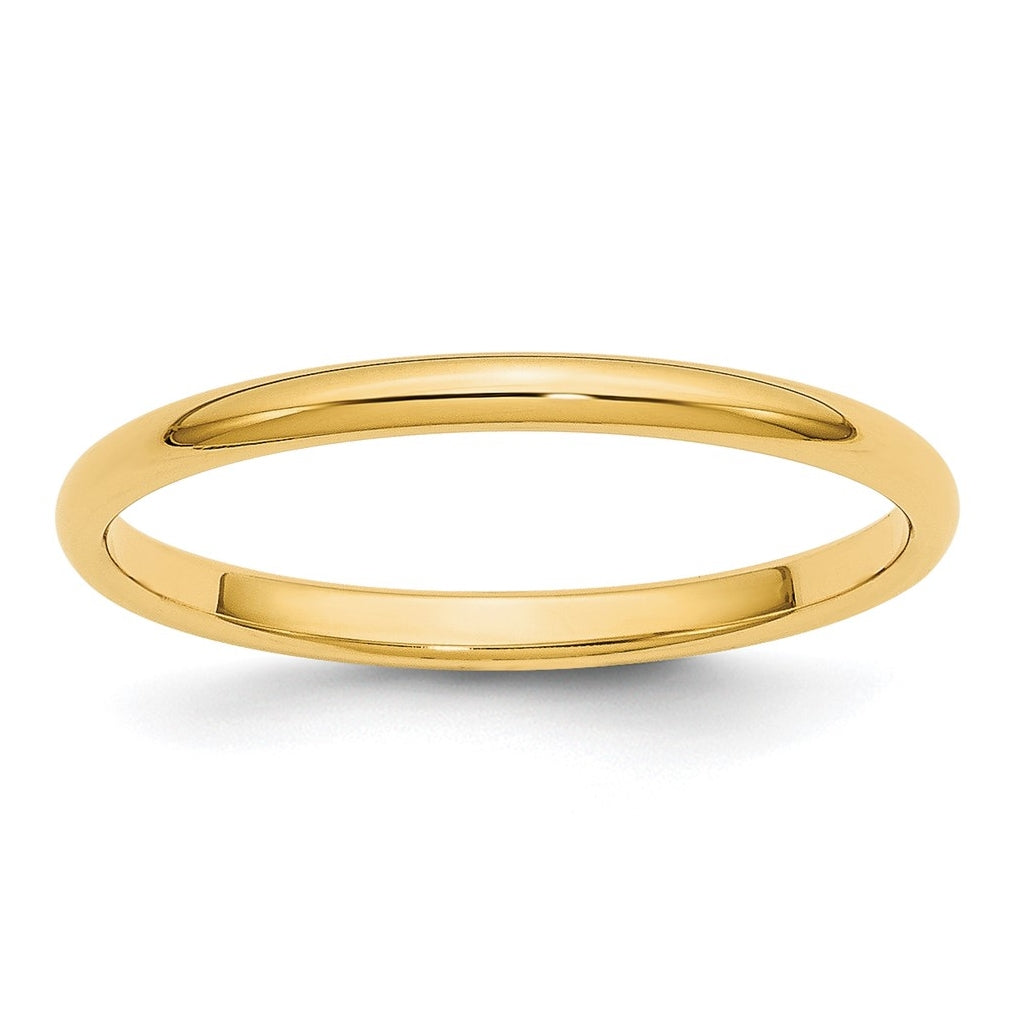10k Yellow Or White Gold Half Round Wedding Band