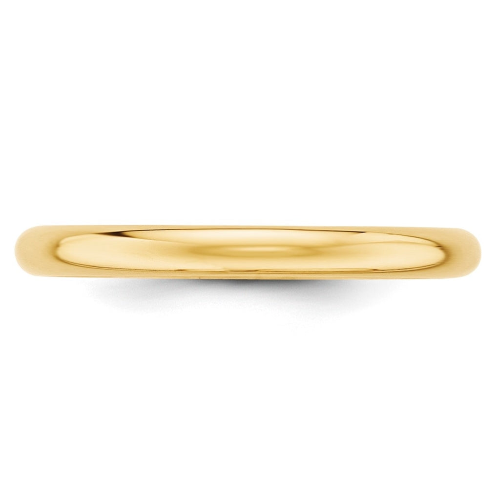 10k Yellow Or White Gold Half Round Wedding Band