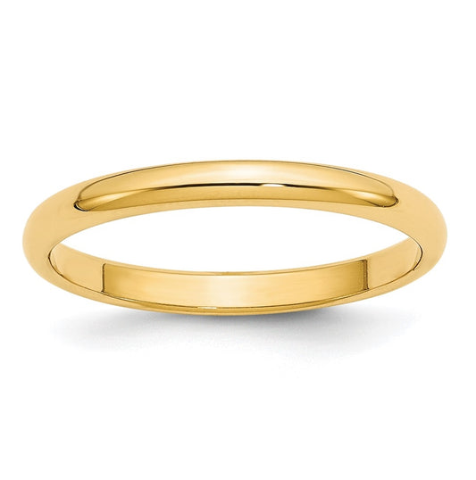 10k Yellow Gold 2.5mm Half Round Wedding Band Size 5