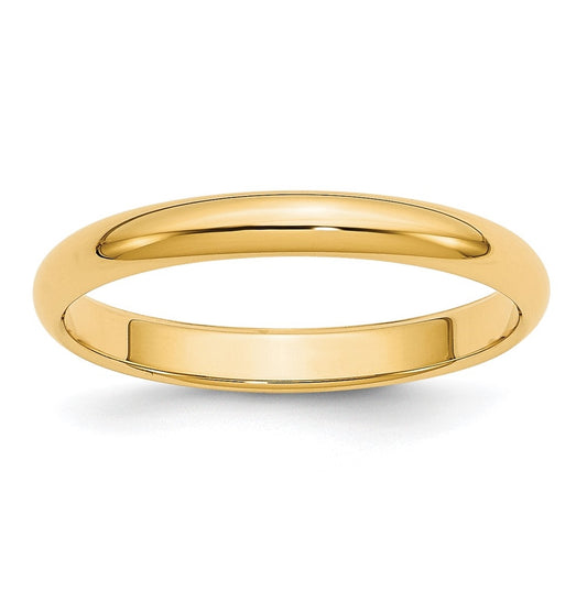 10k Yellow Gold 3mm Half Round Wedding Band Size 4.5