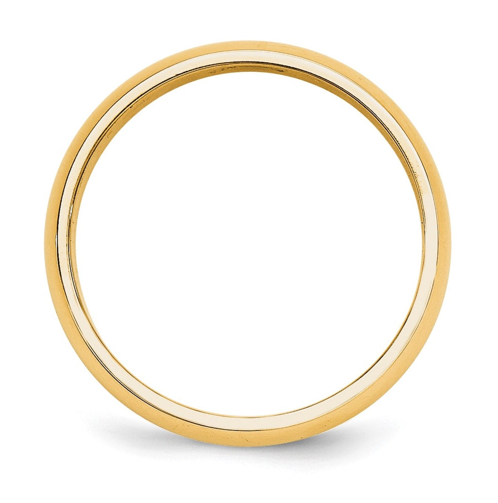 10k Yellow Or White Gold Half Round Wedding Band