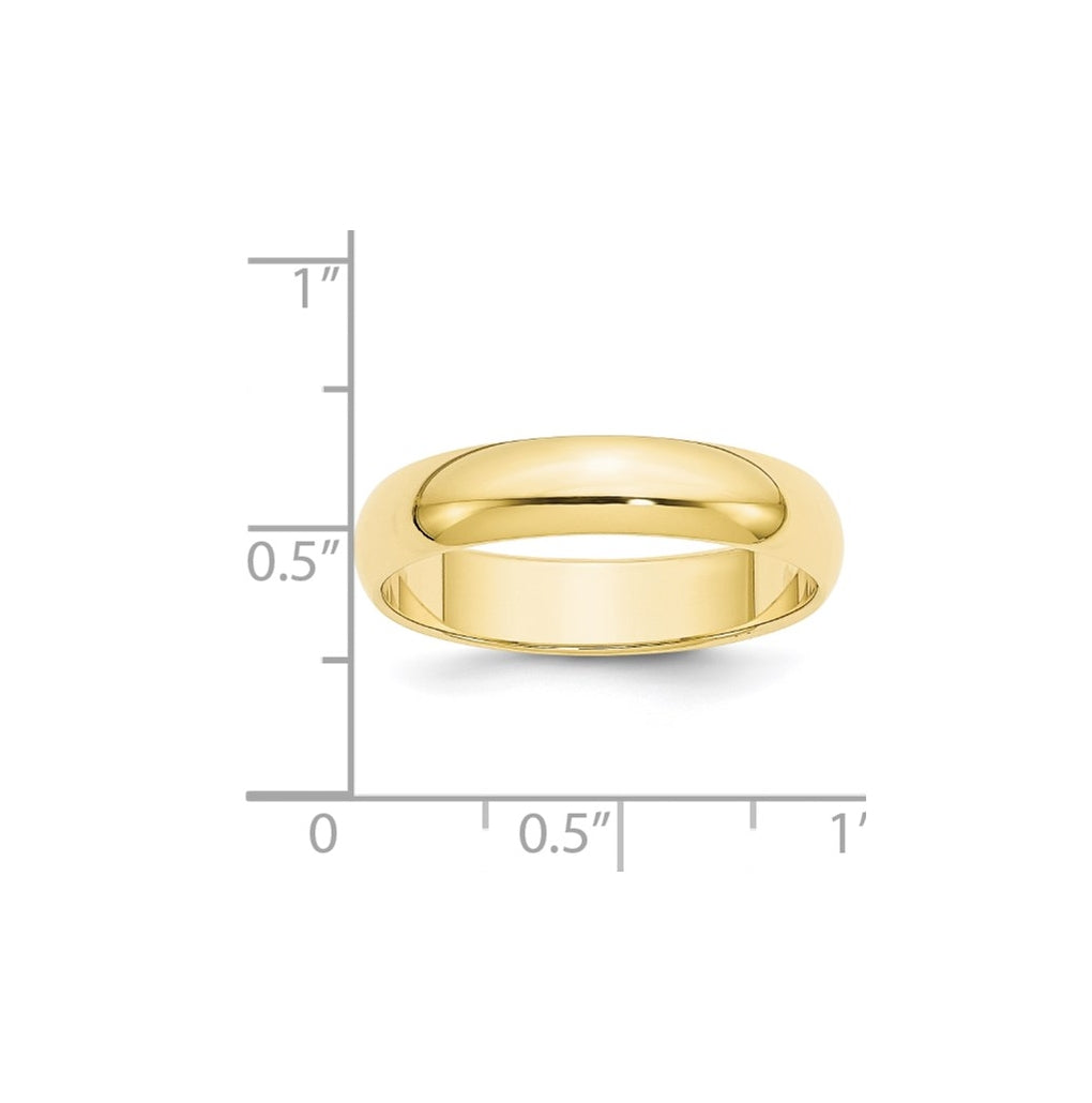 10k Yellow Or White Gold Half Round Wedding Band