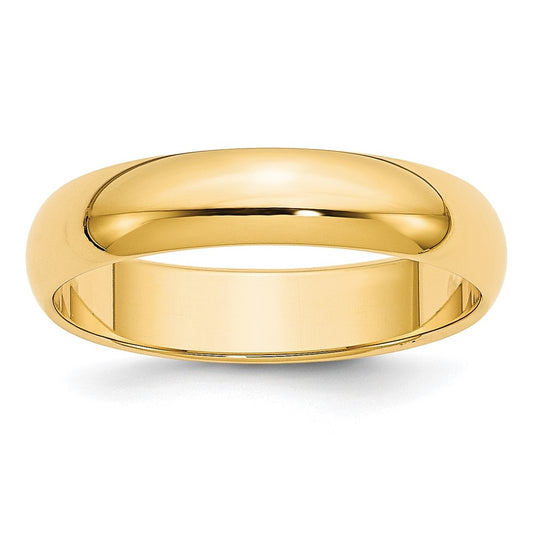 10k Yellow Gold 5mm Half Round Wedding Band Size 4.5
