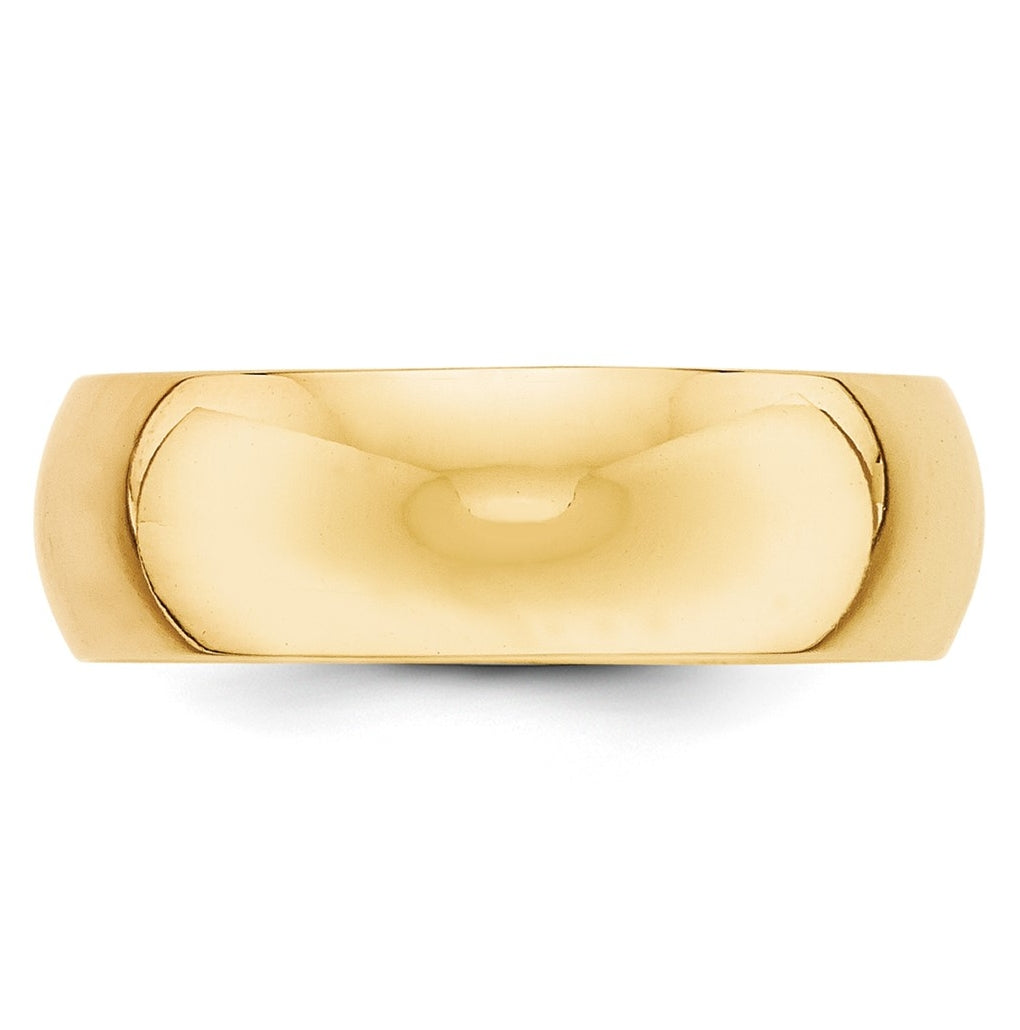 10k Yellow Or White Gold Half Round Wedding Band