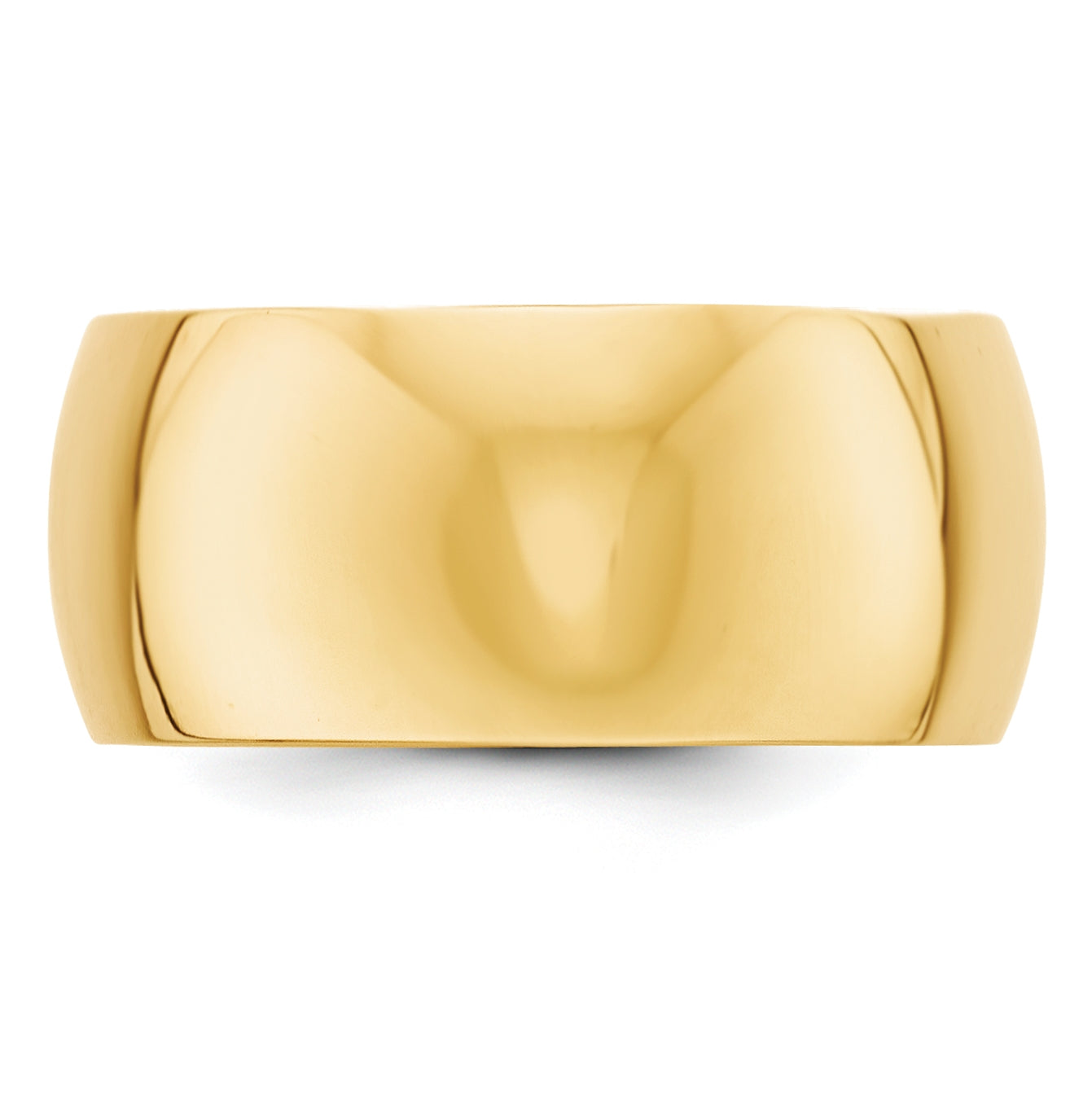 10k Yellow Gold 10mm Half Round Wedding Band Size 5.5