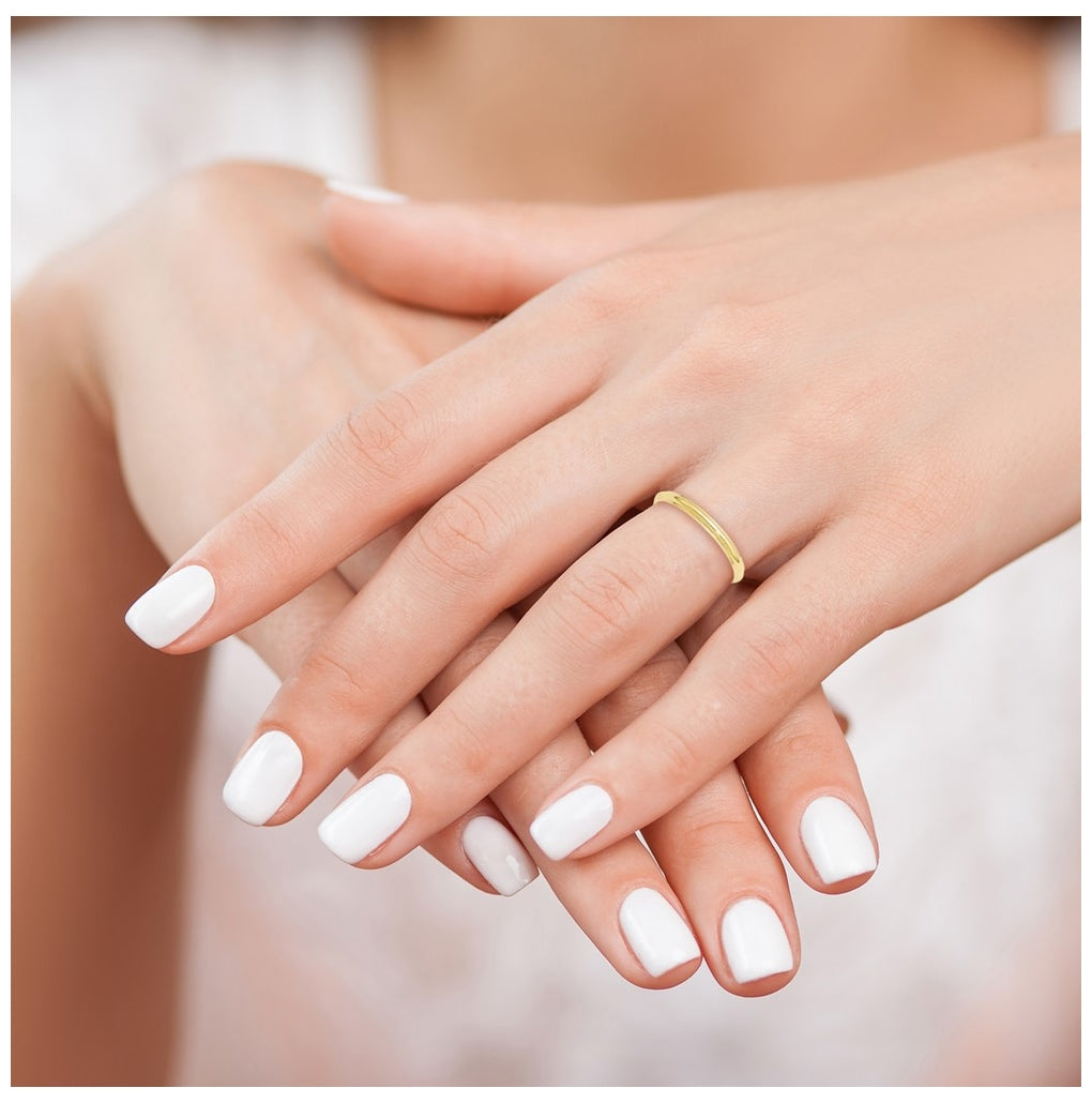 10k Yellow Or White Gold Half Round with Edge Wedding Band