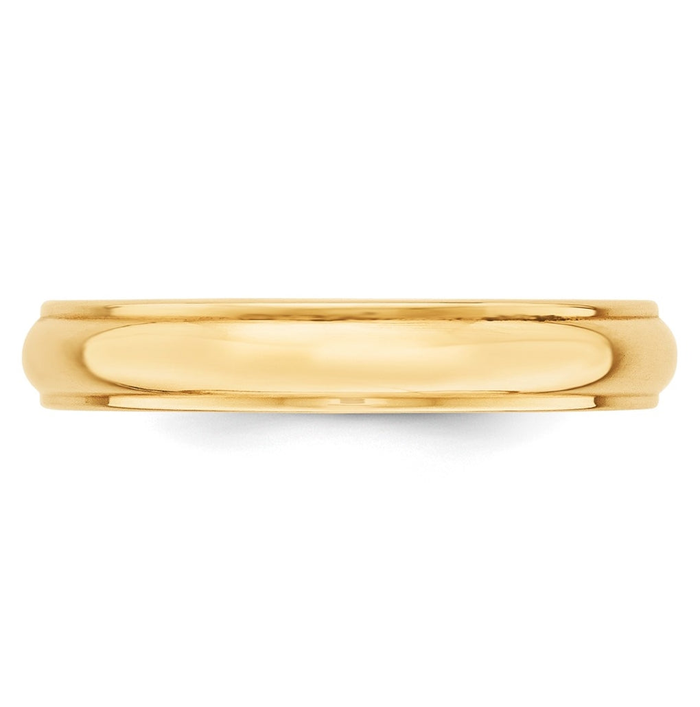 10k Yellow Or White Gold Half Round with Edge Wedding Band