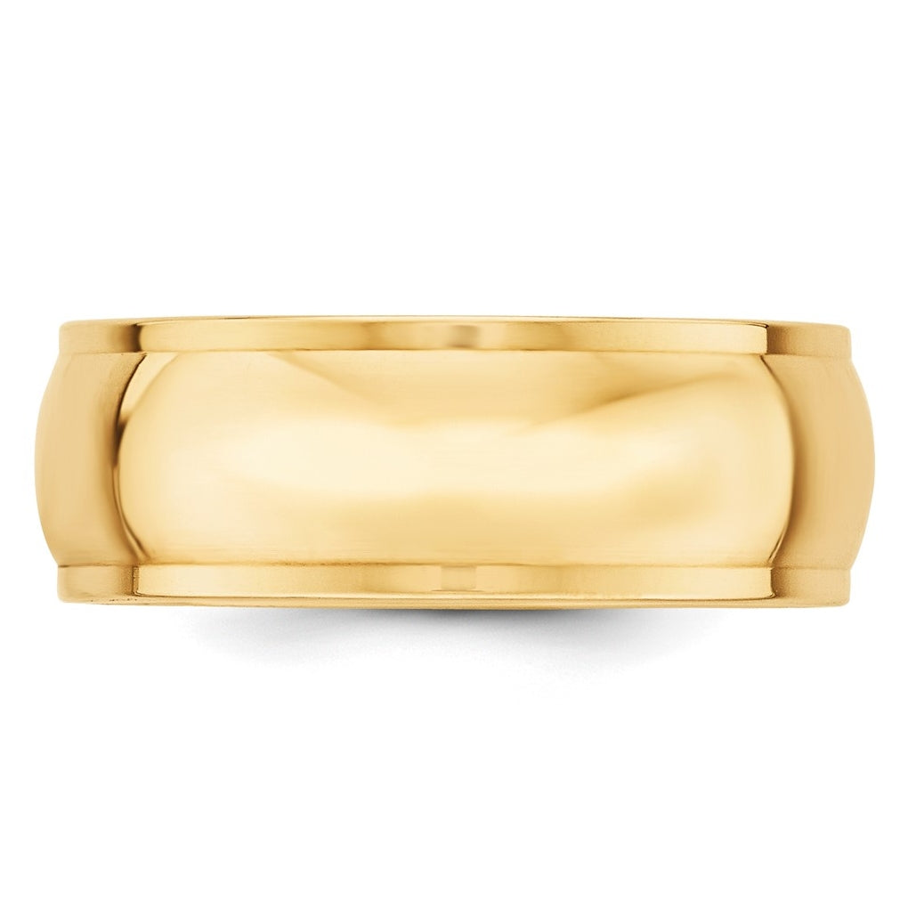 10k Yellow Or White Gold Half Round with Edge Wedding Band