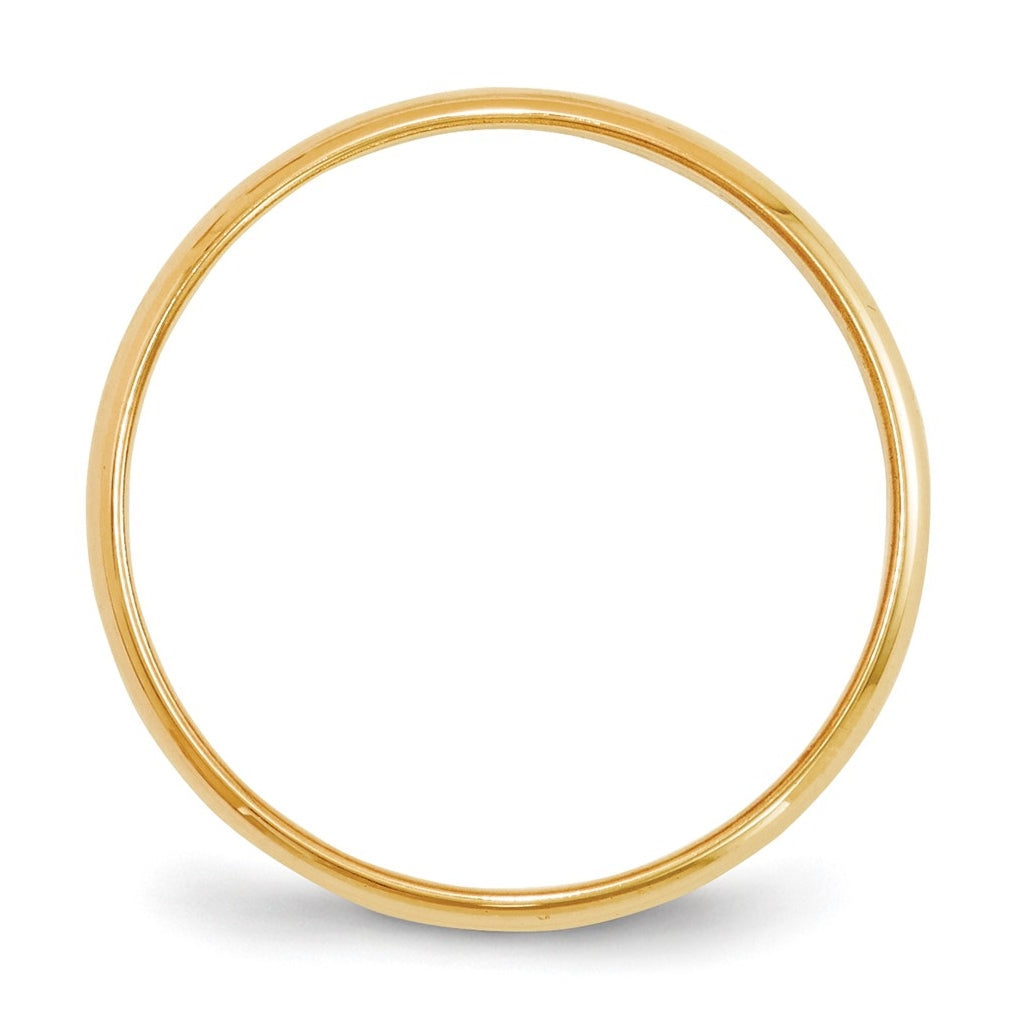 10k Yellow Or White Or Rose Gold Lightweight Half Round Wedding Band
