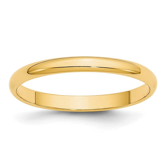 10k Yellow Gold 2.5mm Lightweight Half Round Wedding Band Size 4.5