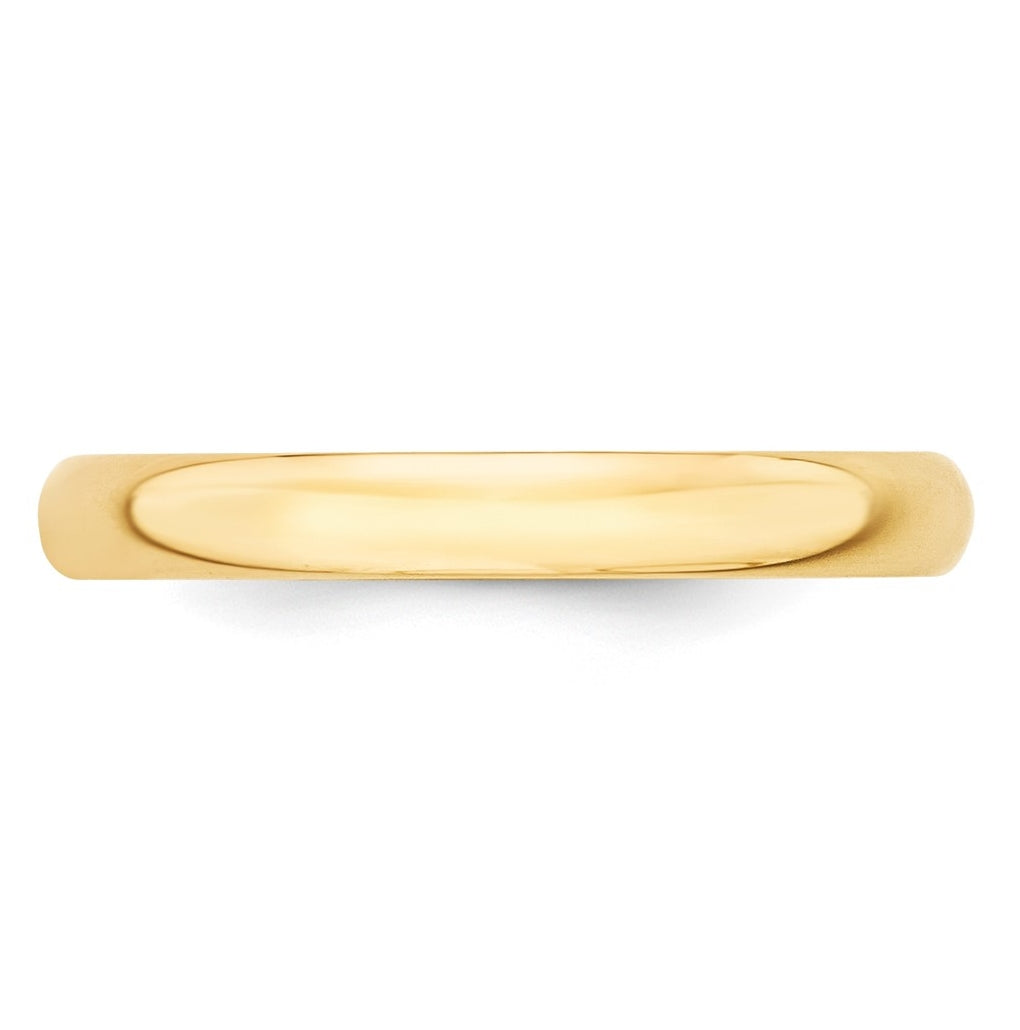 10k Yellow Or White Or Rose Gold Lightweight Half Round Wedding Band