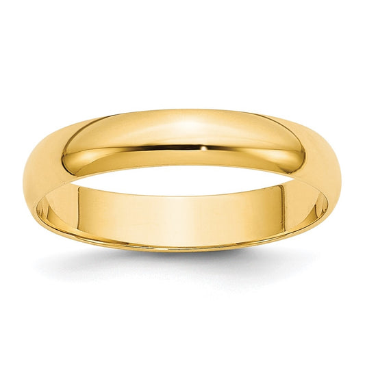 10k Yellow Gold 4mm Lightweight Half Round Wedding Band Size 5.5
