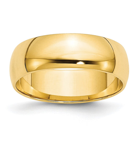 10k Yellow Gold 6mm Lightweight Half Round Wedding Band Size 4.5