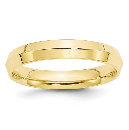 10k Yellow Gold 4mm Knife Edge Comfort Fit Wedding Band Size 4.5